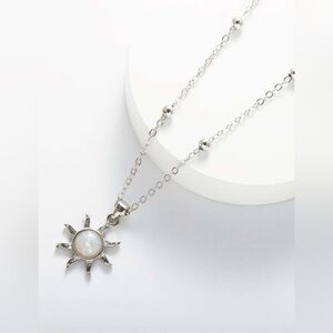 Silver Sun Pendant Necklace